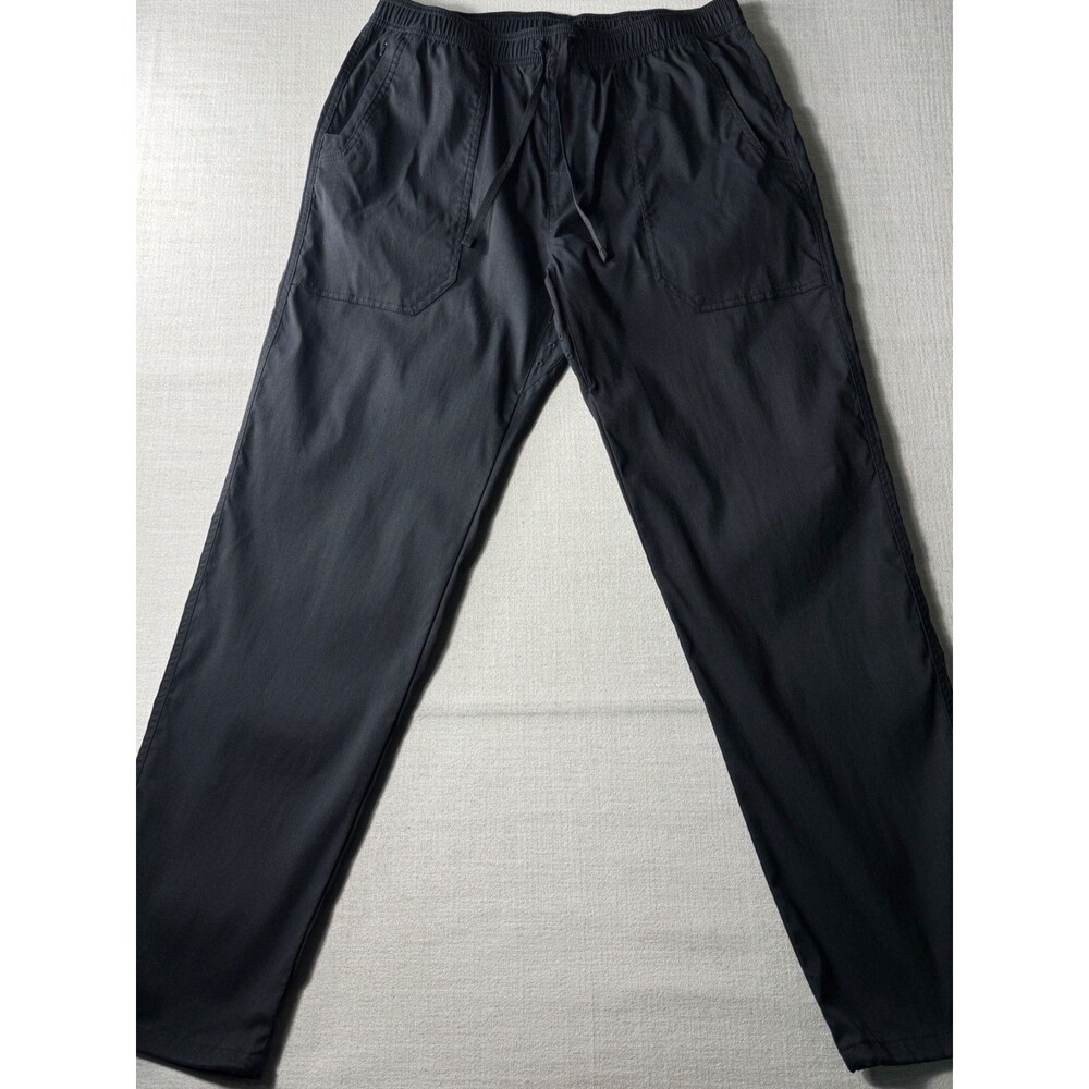 prAna Men's Zion Field Pant Hiking Outdoor Large Black Tapered UPF 50+ Stretch